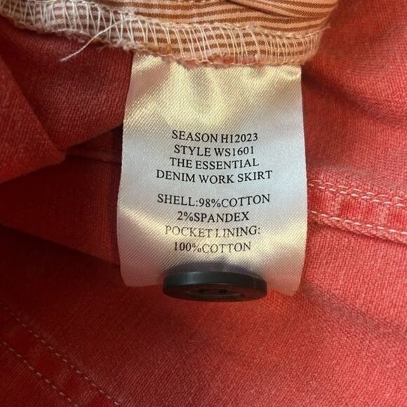 Wildfang Womens Essential Denim Work Skirt Coral Size 3X Stretch Cotton Blend - Picture 11 of 13